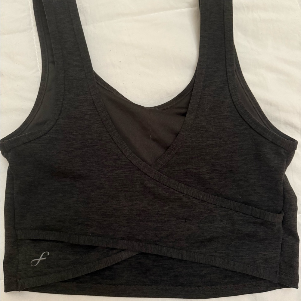 Dark Gray Wrap Sports Bra